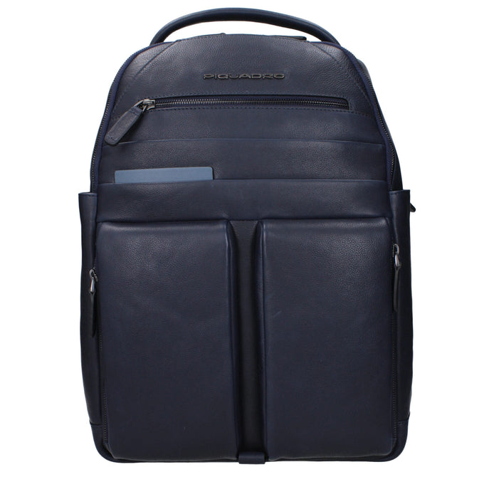 Piquadro Blue Leather Backpack Piquadro