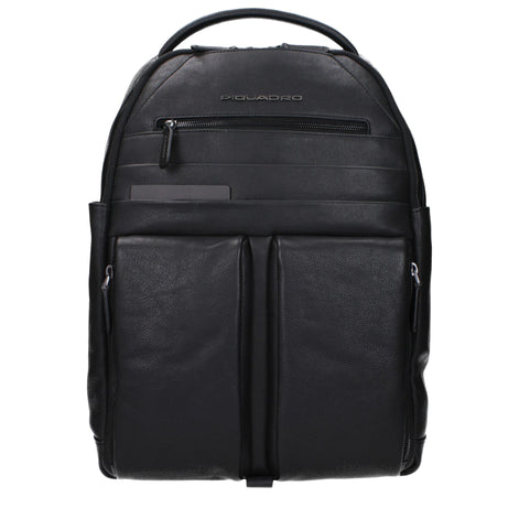 Piquadro Black Leather Backpack Piquadro