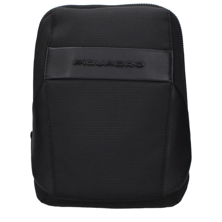 Piquadro Black Fabric Crossbody Bag Piquadro