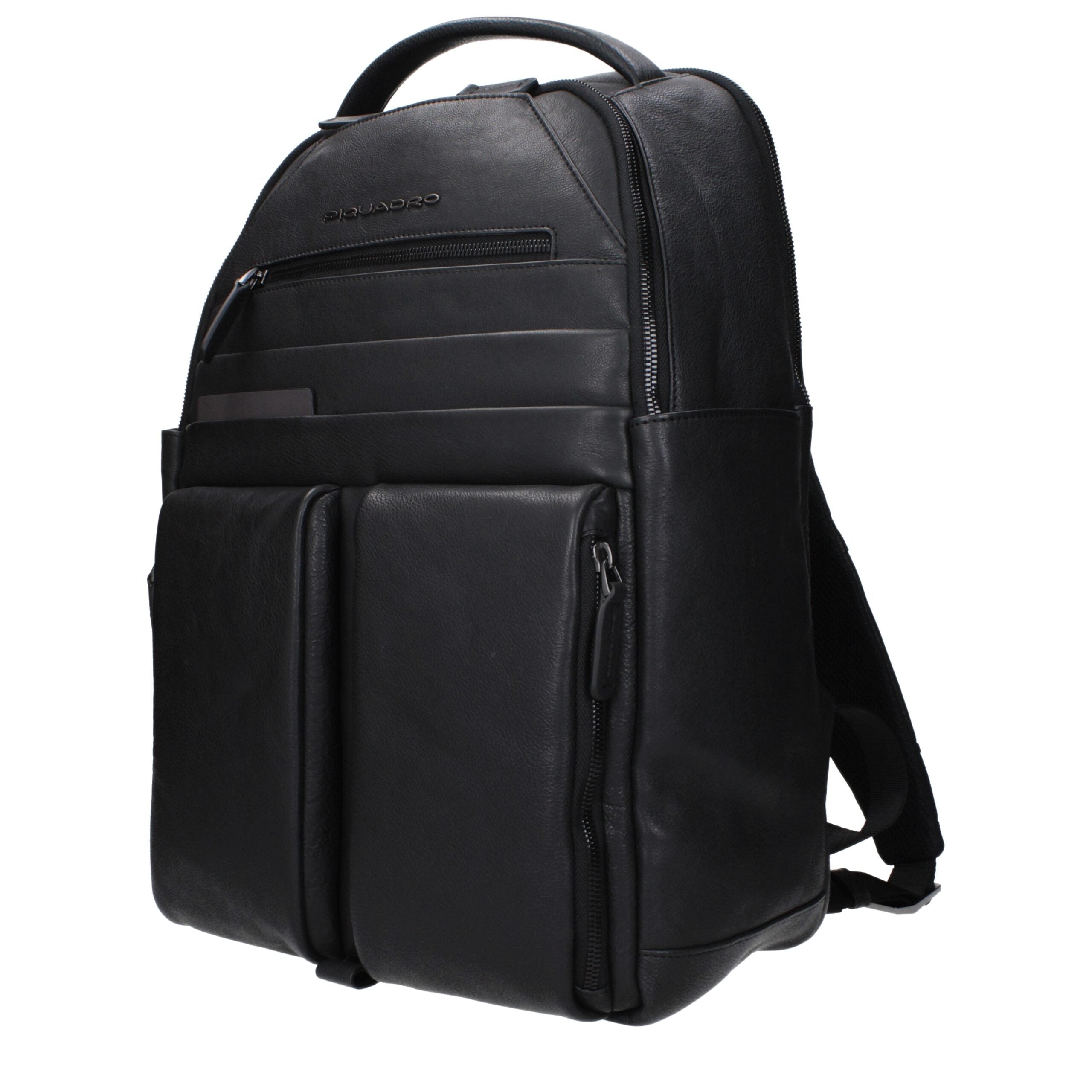 Piquadro Black Leather Backpack Piquadro