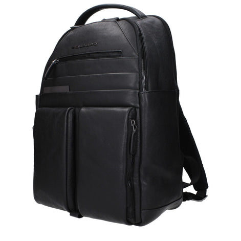 Piquadro Black Leather Backpack Piquadro
