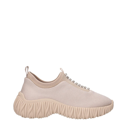 Miu Miu Beige Fabric Sneakers Miu Miu