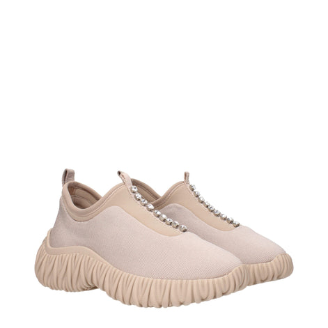 Miu Miu Beige Fabric Sneakers Miu Miu