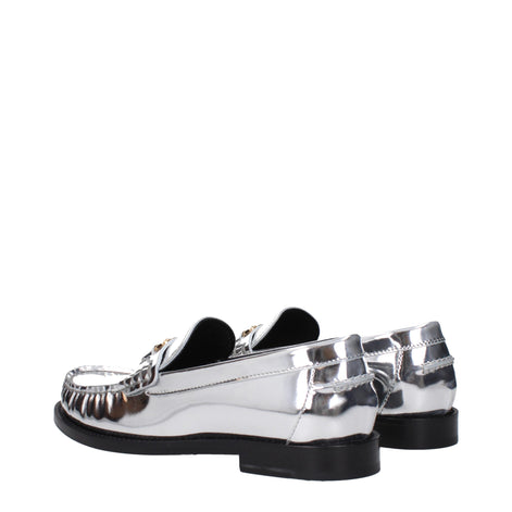 Versace Gray Leather Slip-On Loafers Versace