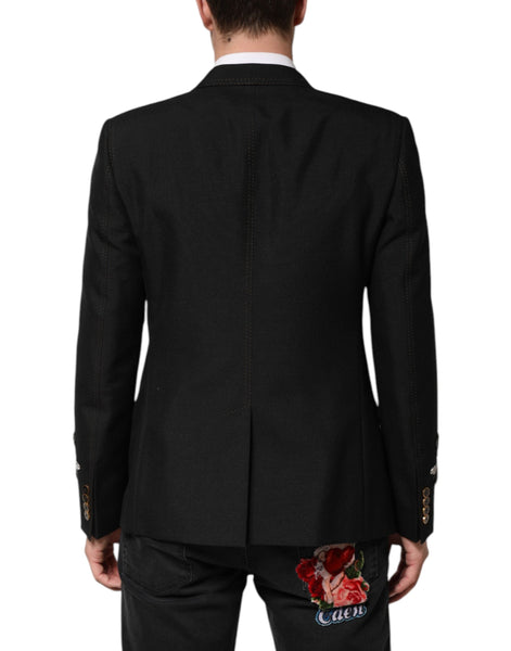 Dolce & Gabbana Black Bee Crown Embellished Suit Coat Blazer Dolce & Gabbana