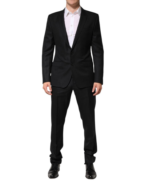 Dolce & Gabbana Black Jacquard Single Breasted 2 Piece Suit Dolce & Gabbana