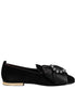 Dolce & Gabbana Black VATICANO Crystal Ribbon Slip On Shoes Dolce & Gabbana