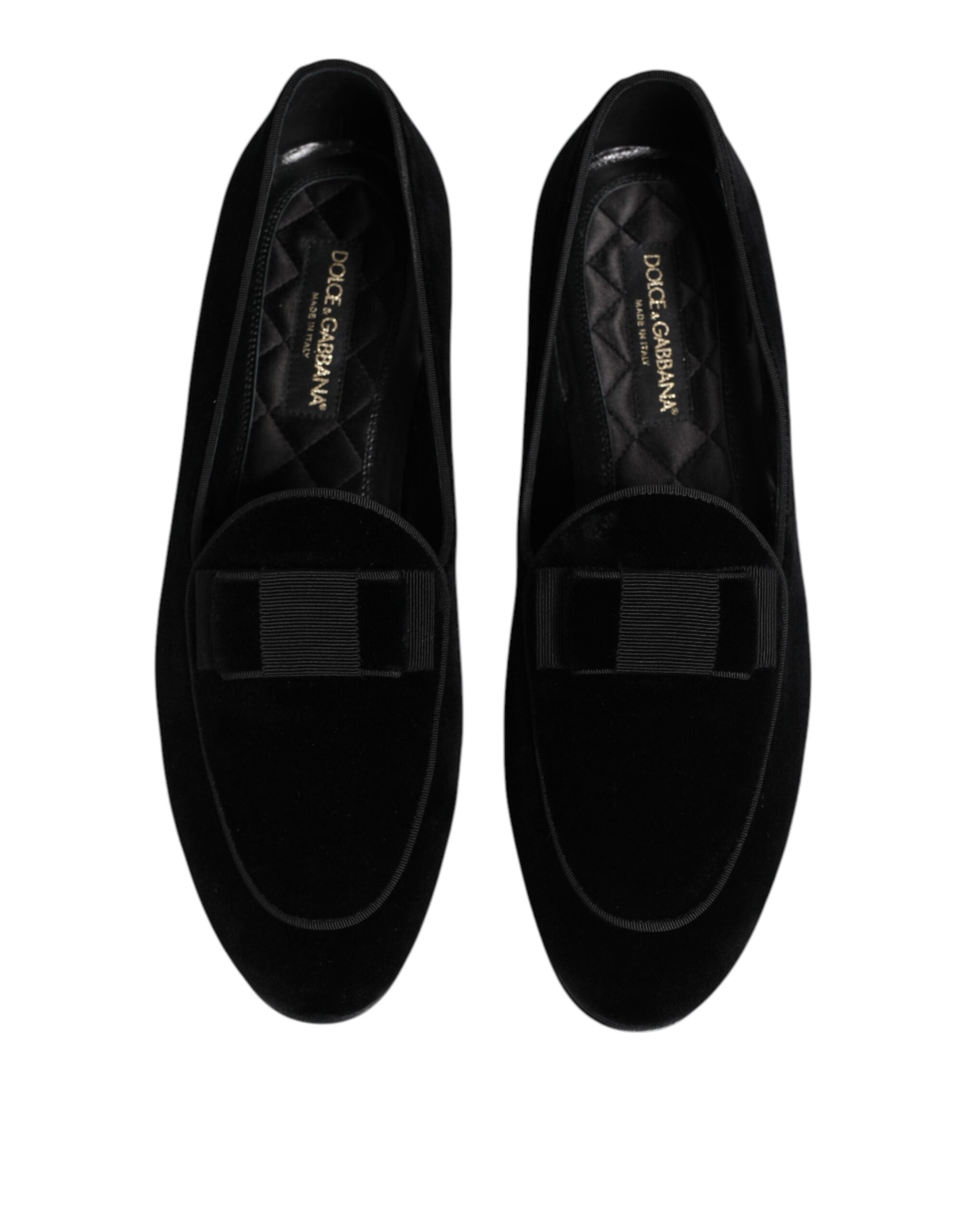 Dolce & Gabbana Black Velvet Loafers Formal Men Dress Shoes Dolce & Gabbana