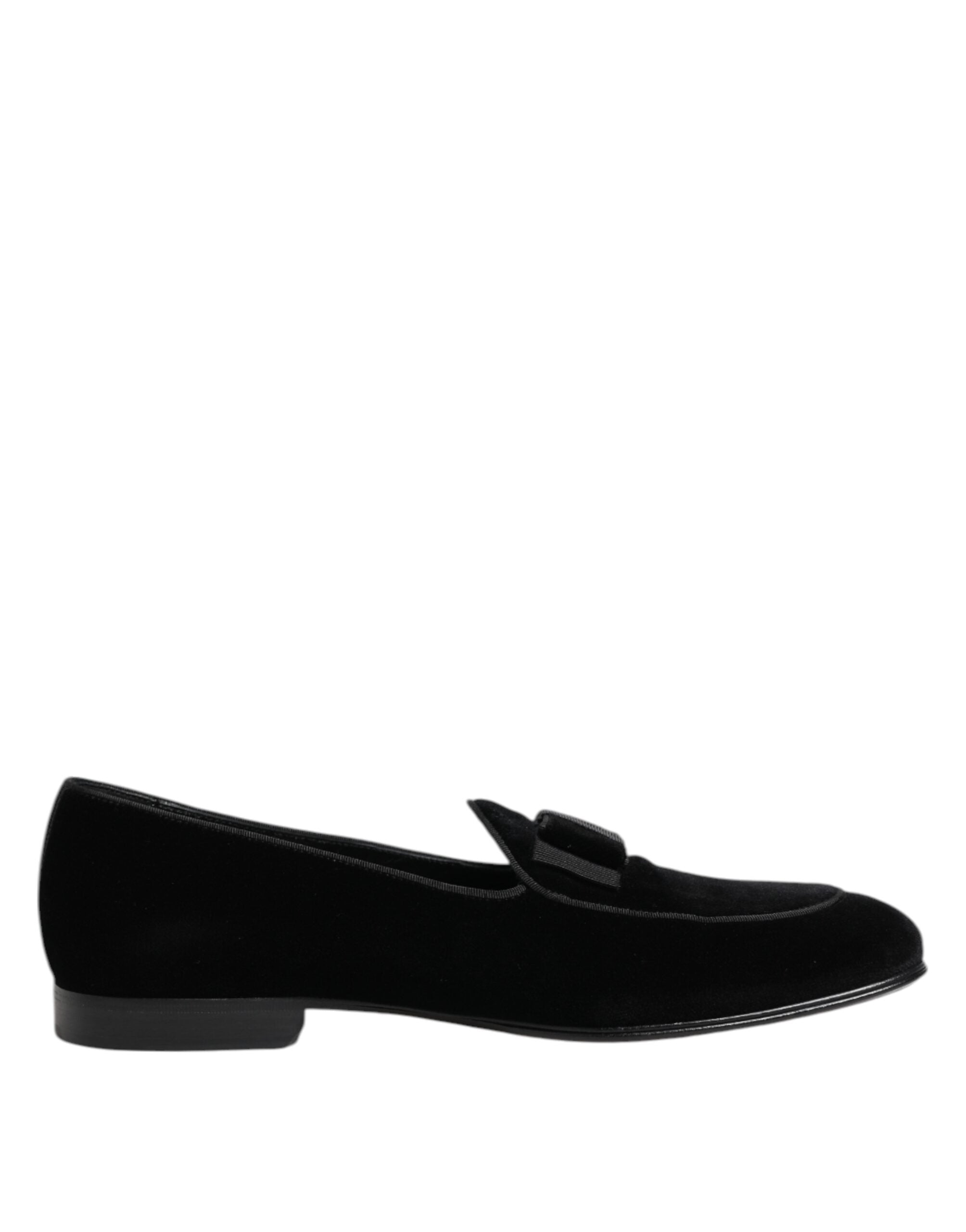 Dolce & Gabbana Black Velvet Loafers Formal Men Dress Shoes Dolce & Gabbana