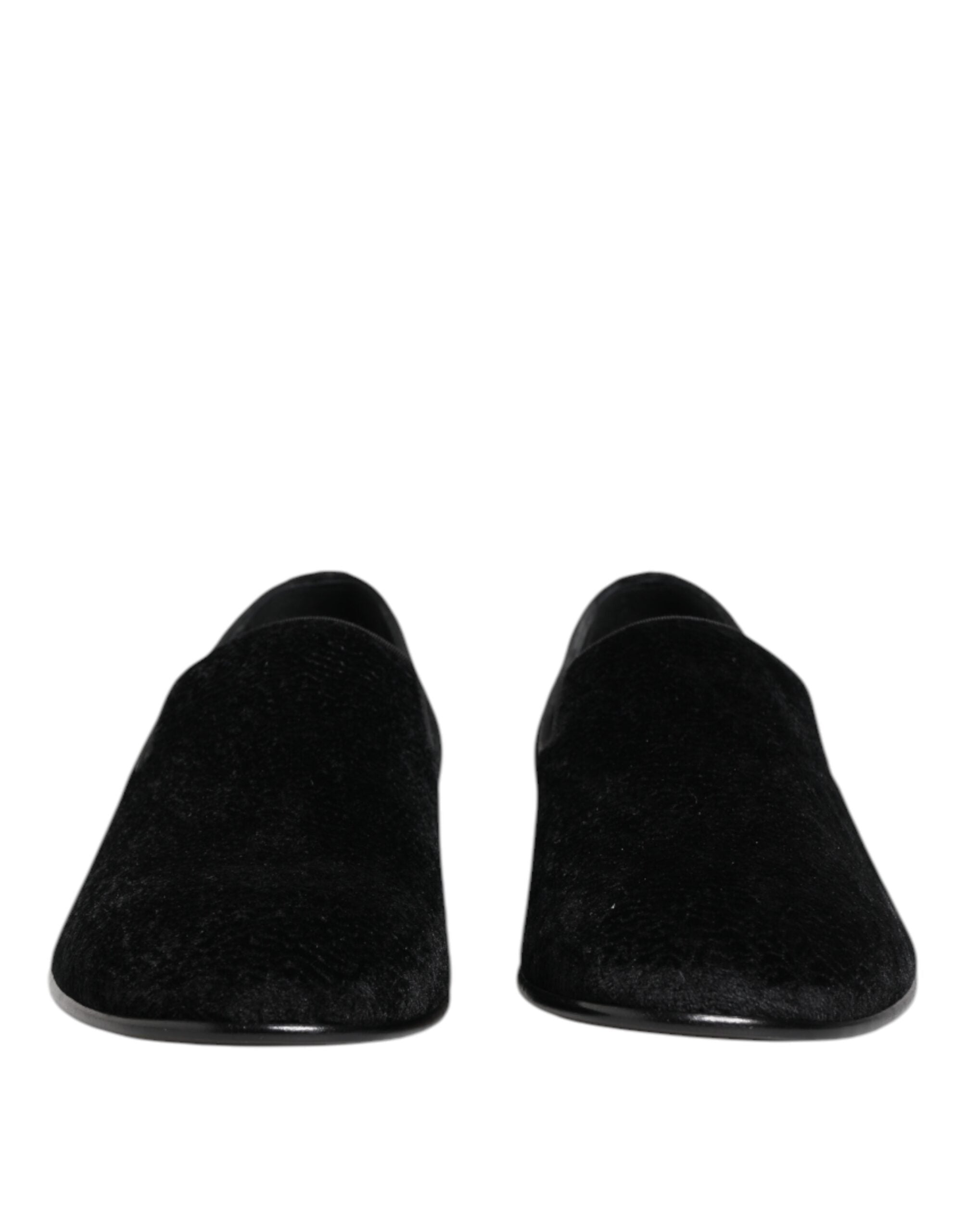 Dolce & Gabbana Black Jacquard Loafers Formal Men Dress Shoes Dolce & Gabbana