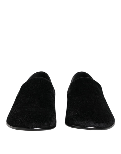 Dolce & Gabbana Black Jacquard Loafers Formal Men Dress Shoes Dolce & Gabbana