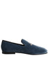 Dolce & Gabbana Blue Velvet DG Logo Loafers Formal Shoes Dolce & Gabbana