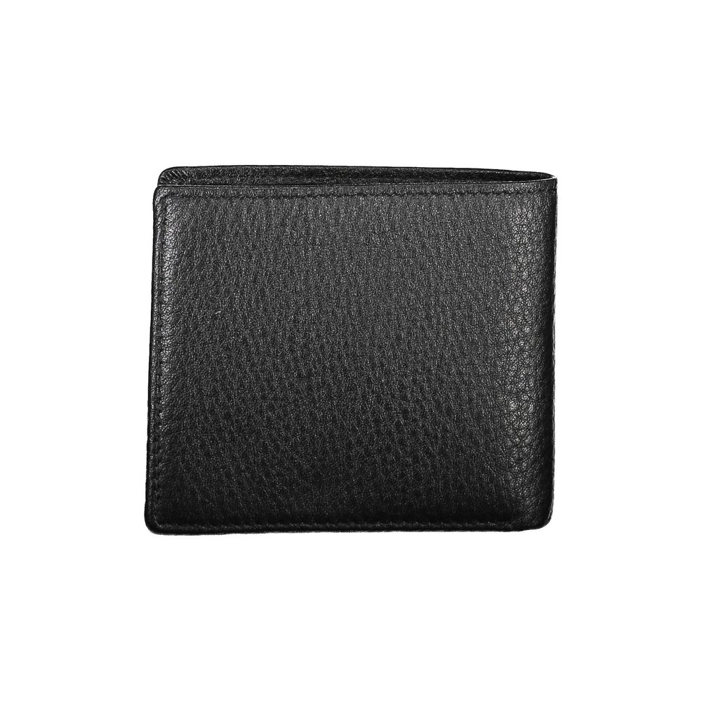 La Martina Black Leather Men Wallet La Martina