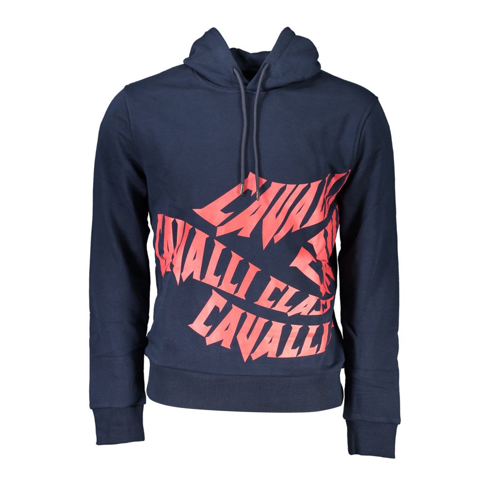 Cavalli Class Herren-Sweatshirt aus blauer Baumwolle