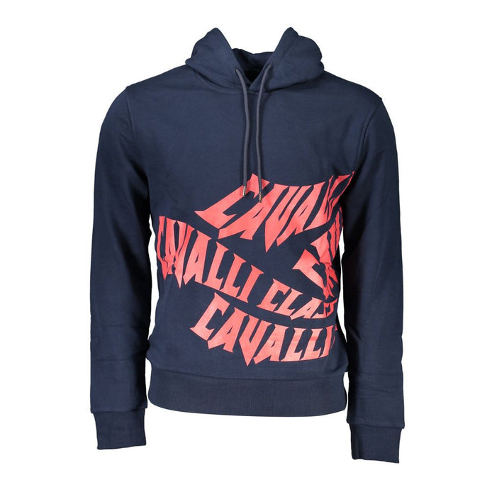 Cavalli Class Herren-Sweatshirt aus blauer Baumwolle