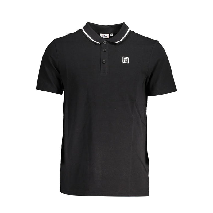 Fila Black Cotton Polo Shirt Fila