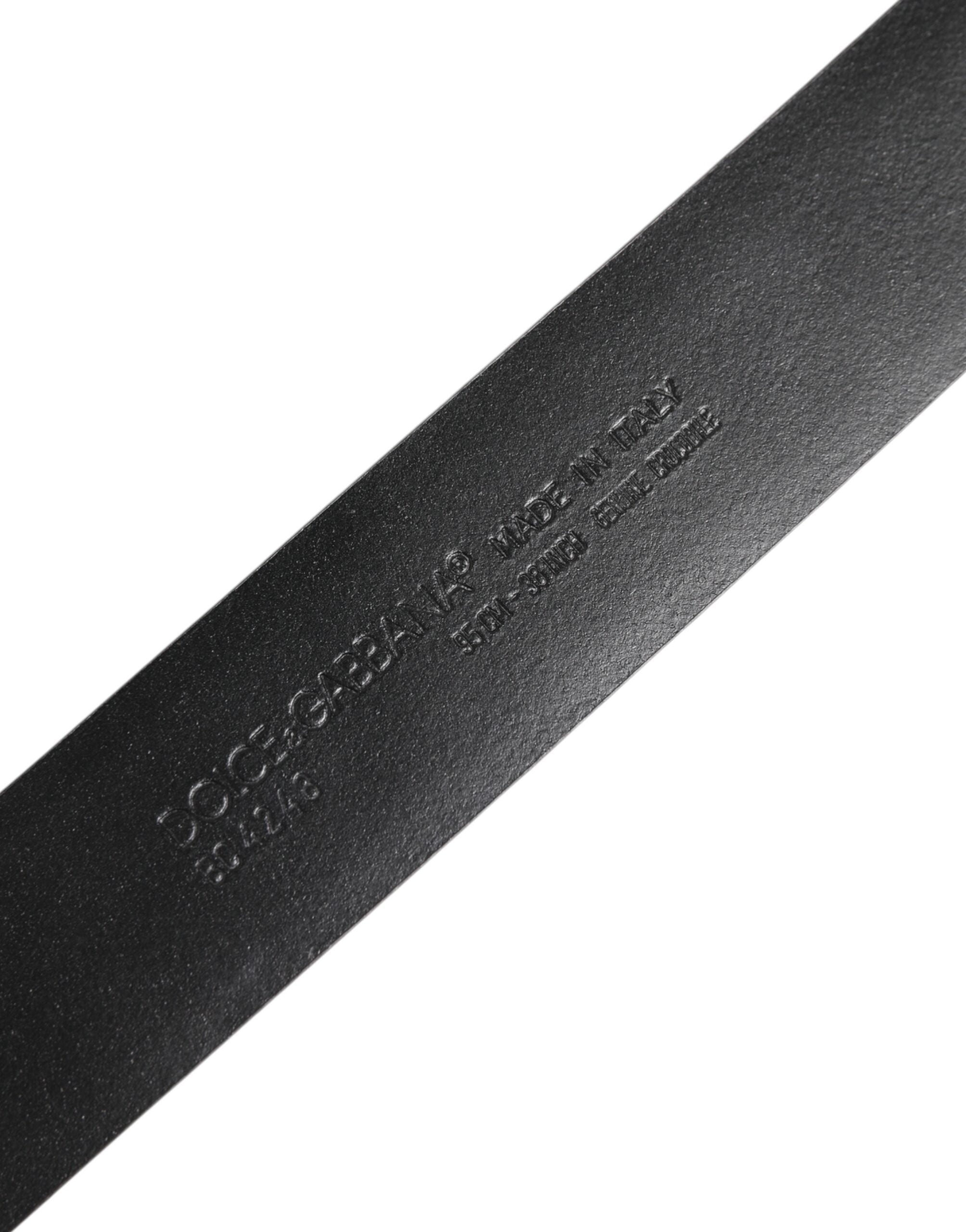 Dolce & Gabbana Black Exotic Leather DG Logo Buckle Belt Dolce & Gabbana