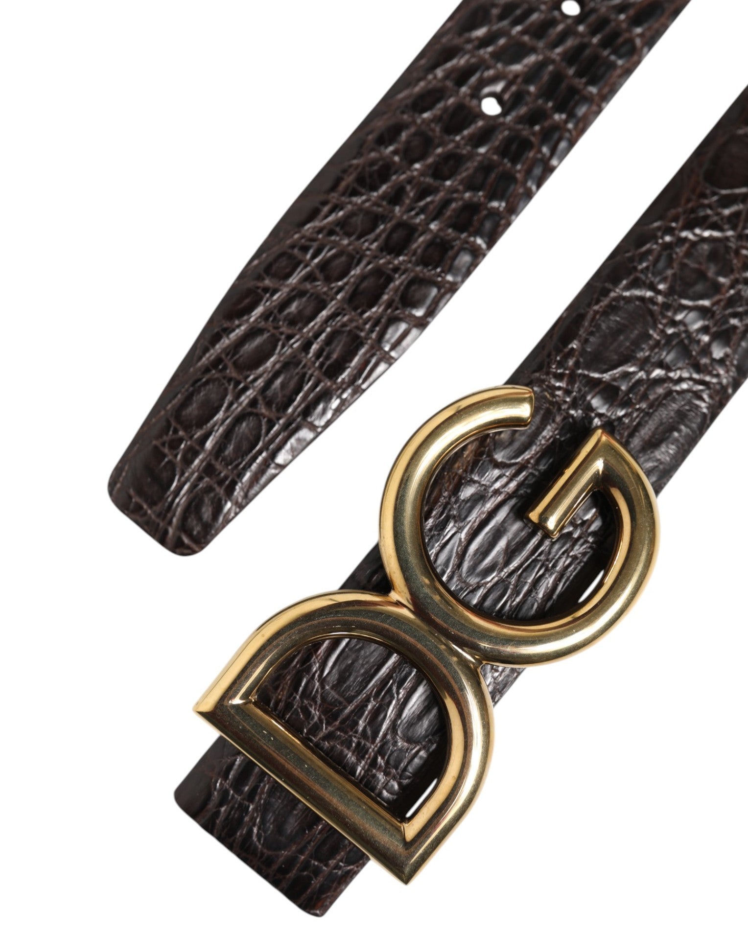 Dolce & Gabbana Black Exotic Leather DG Logo Buckle Belt Dolce & Gabbana