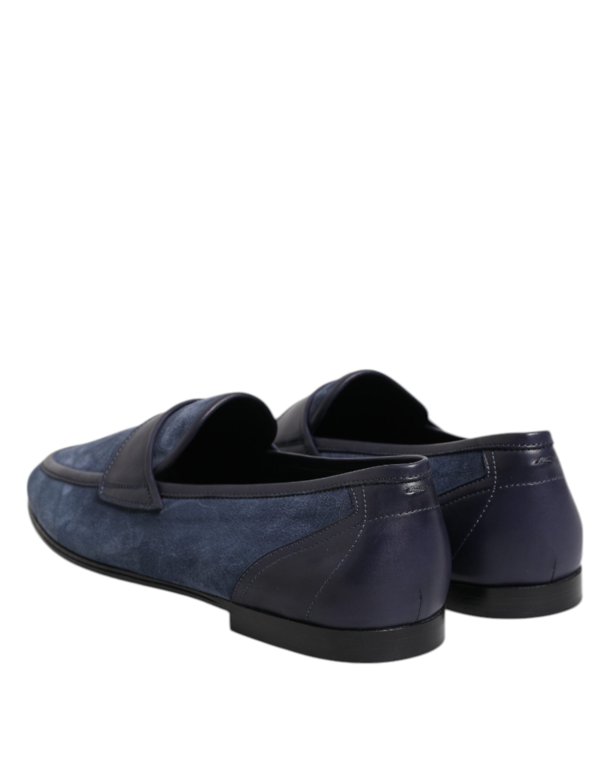 Dolce & Gabbana Blue Suede Leather Loafers Moccasin Shoes Dolce & Gabbana