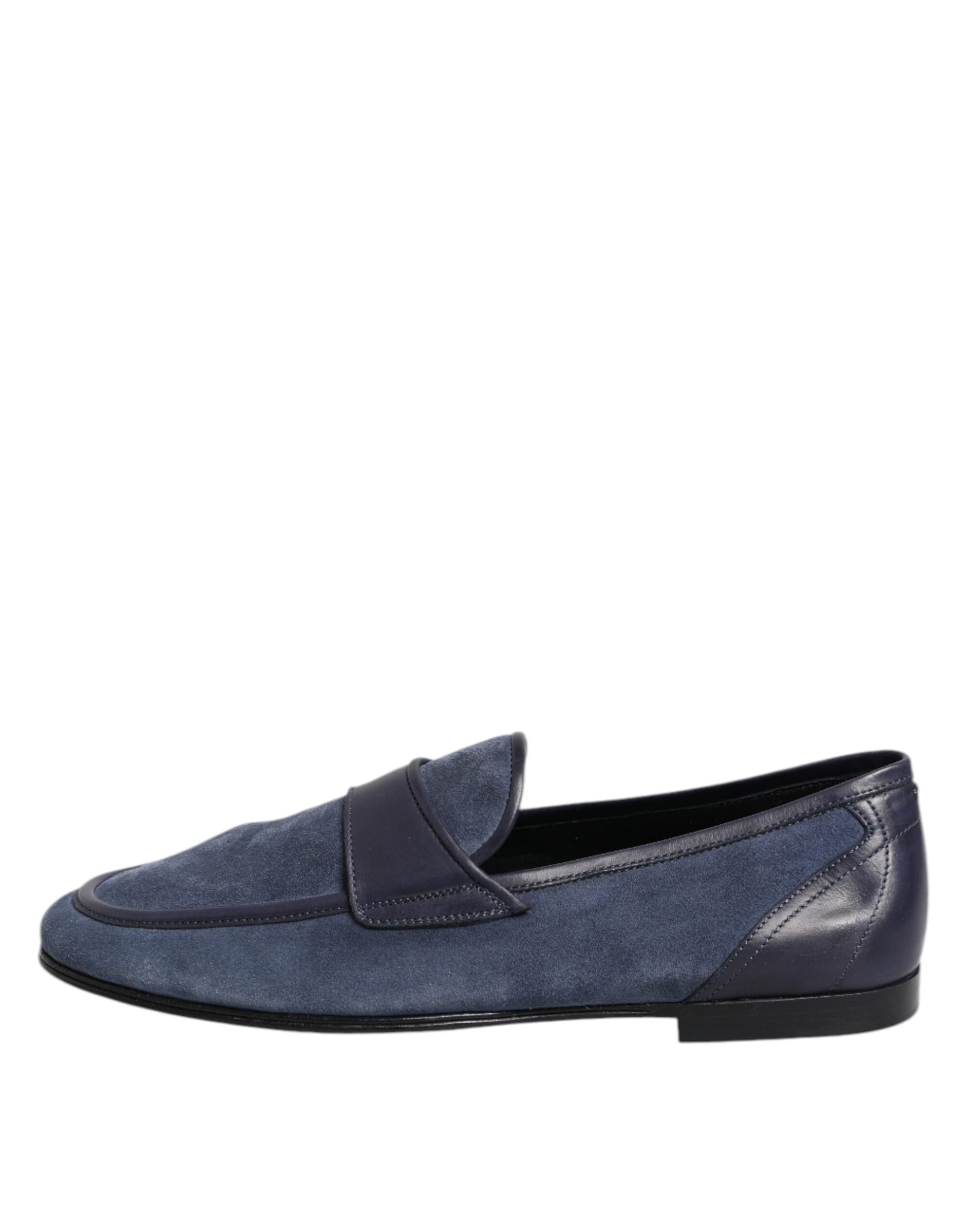 Dolce & Gabbana Blue Suede Leather Loafers Moccasin Shoes Dolce & Gabbana