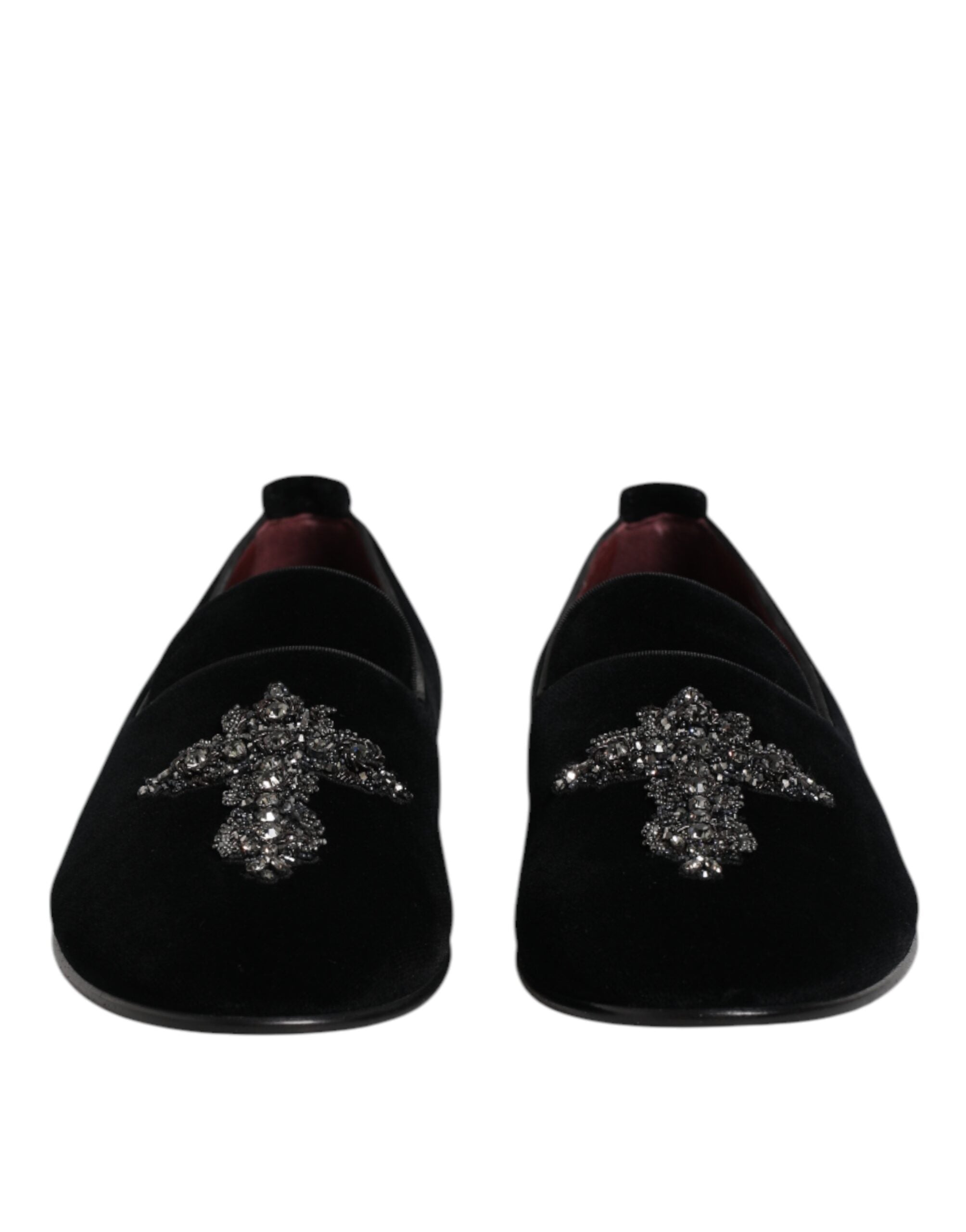 Dolce & Gabbana Black Suede Cross Slip On Loafers Dress Shoes Dolce & Gabbana