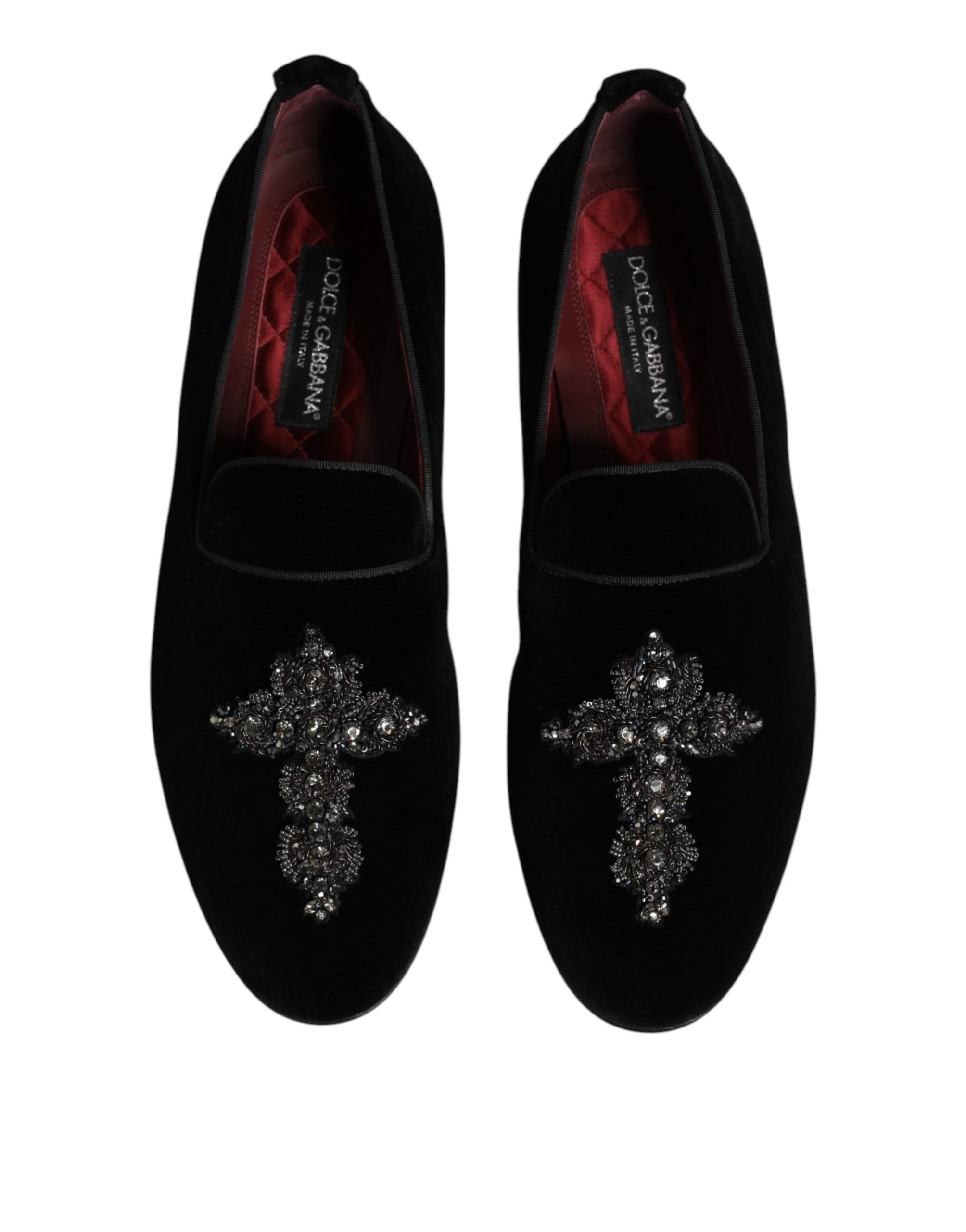 Dolce & Gabbana Black Suede Cross Slip On Loafers Dress Shoes Dolce & Gabbana