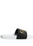 Dolce & Gabbana White Black Leather Sandals Beachwear Shoes Dolce & Gabbana