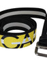 Dolce & Gabbana Black Yellow Logo Striped Metal Buckle Belt Dolce & Gabbana
