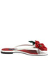 Dolce & Gabbana Red White KEIRA Flower Leather Sandals Shoes Dolce & Gabbana