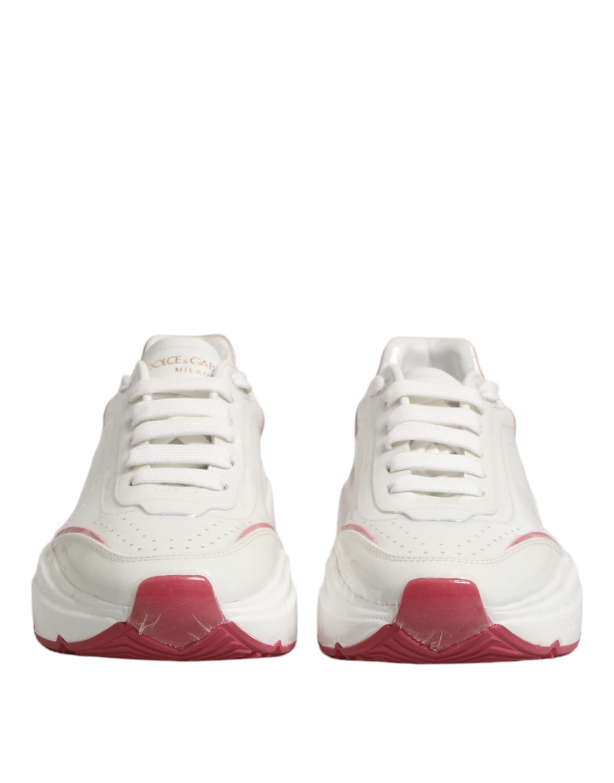 Dolce & Gabbana White Pink Daymaster Low Top Sneakers Shoes Dolce & Gabbana