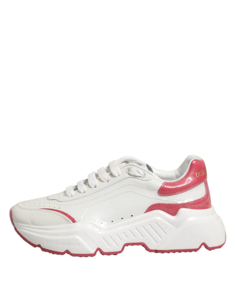 Dolce & Gabbana White Pink Daymaster Low Top Sneakers Shoes Dolce & Gabbana