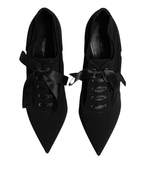 Dolce & Gabbana Black Lace Up Stiletto Heels Pumps Shoes Dolce & Gabbana