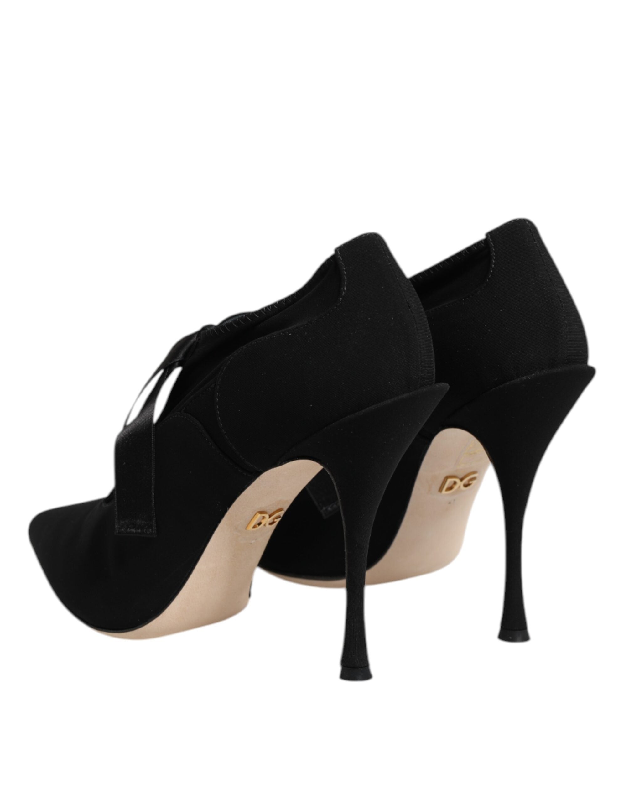 Dolce & Gabbana Black Lace Up Stiletto Heels Pumps Shoes Dolce & Gabbana
