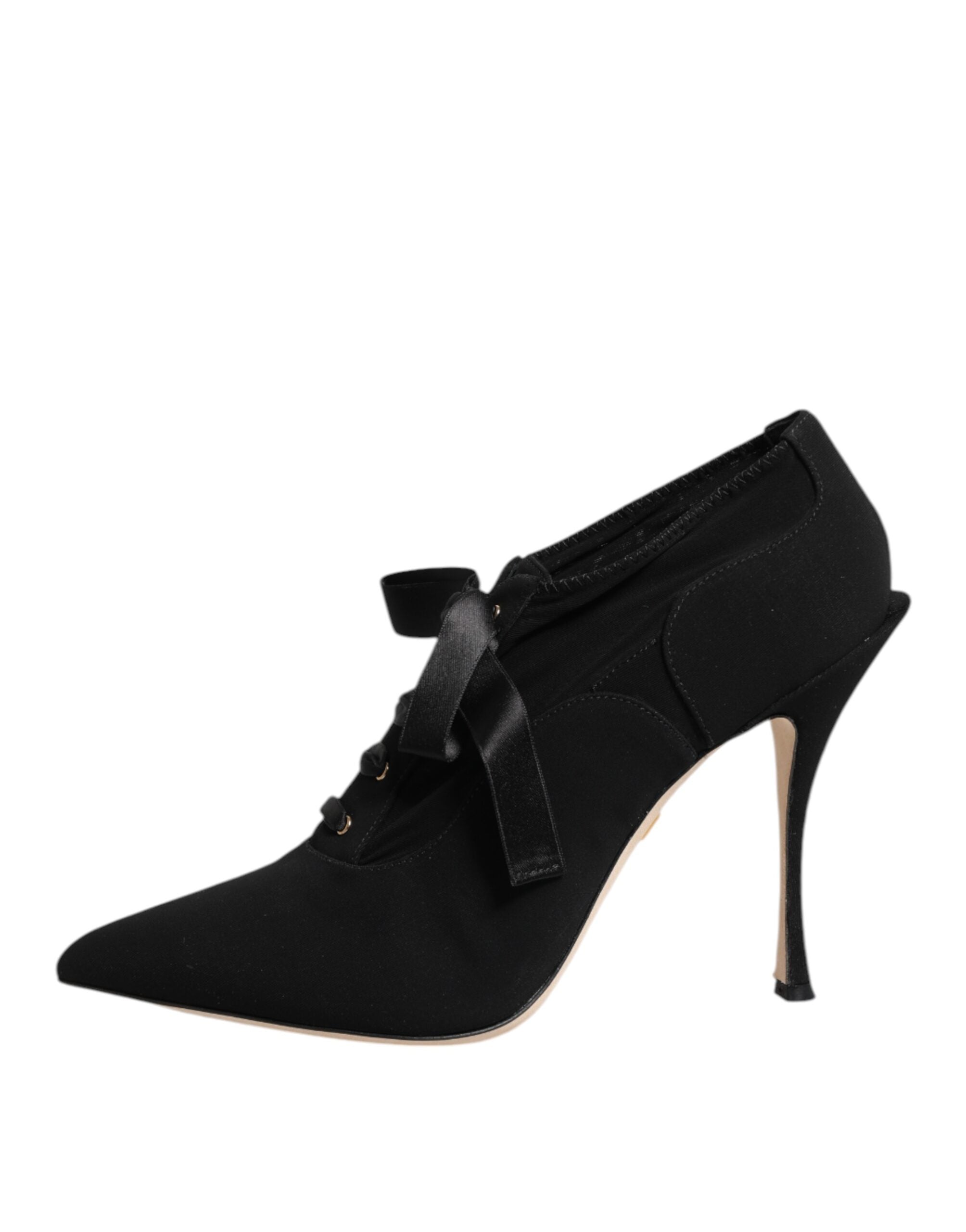 Dolce & Gabbana Black Lace Up Stiletto Heels Pumps Shoes Dolce & Gabbana