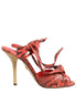 Dolce & Gabbana Coral Python Leather Heels Sandals Shoes Dolce & Gabbana
