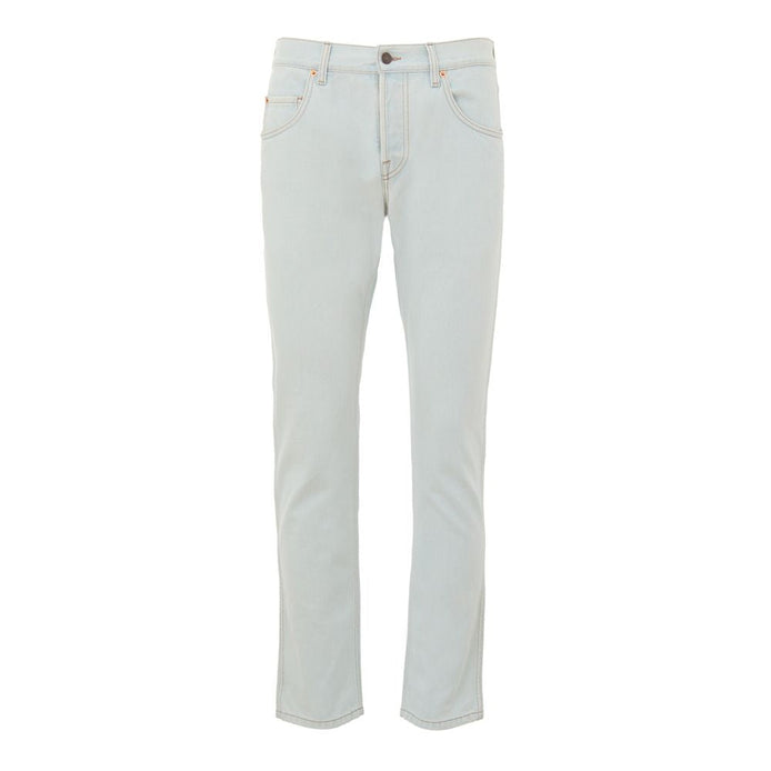 Gucci Blue Cotton Relaxed Fit Jeans Gucci
