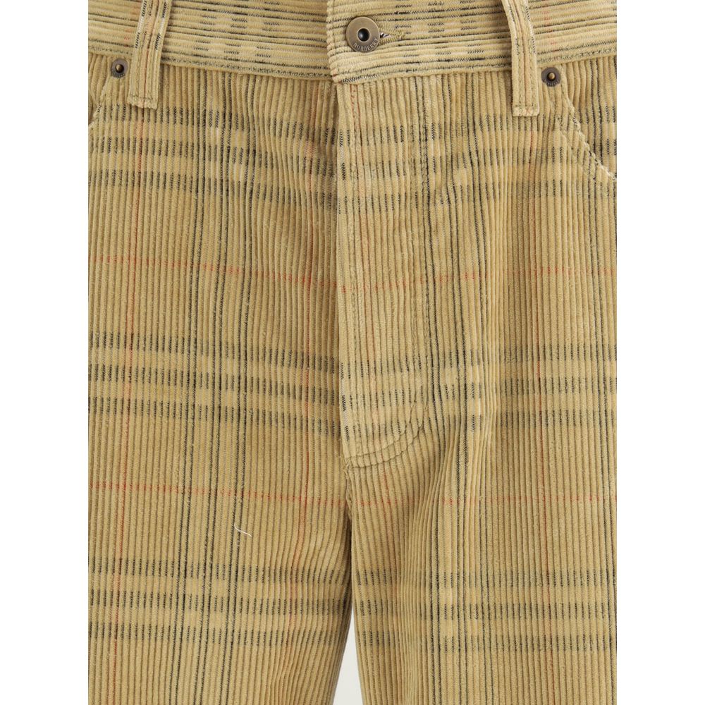 Burberry Brown Cotton Casual Pants Burberry