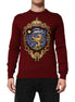 Dolce & Gabbana Burgundy Cashmere Lion Crest Pullover Sweater Dolce & Gabbana