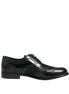 Dolce & Gabbana Black Leather Floral Lace Dress Formal  Shoes Dolce & Gabbana