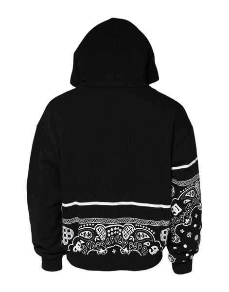 Dolce &amp; Gabbana Schwarzer Bandana Kapuzenpullover für Herren