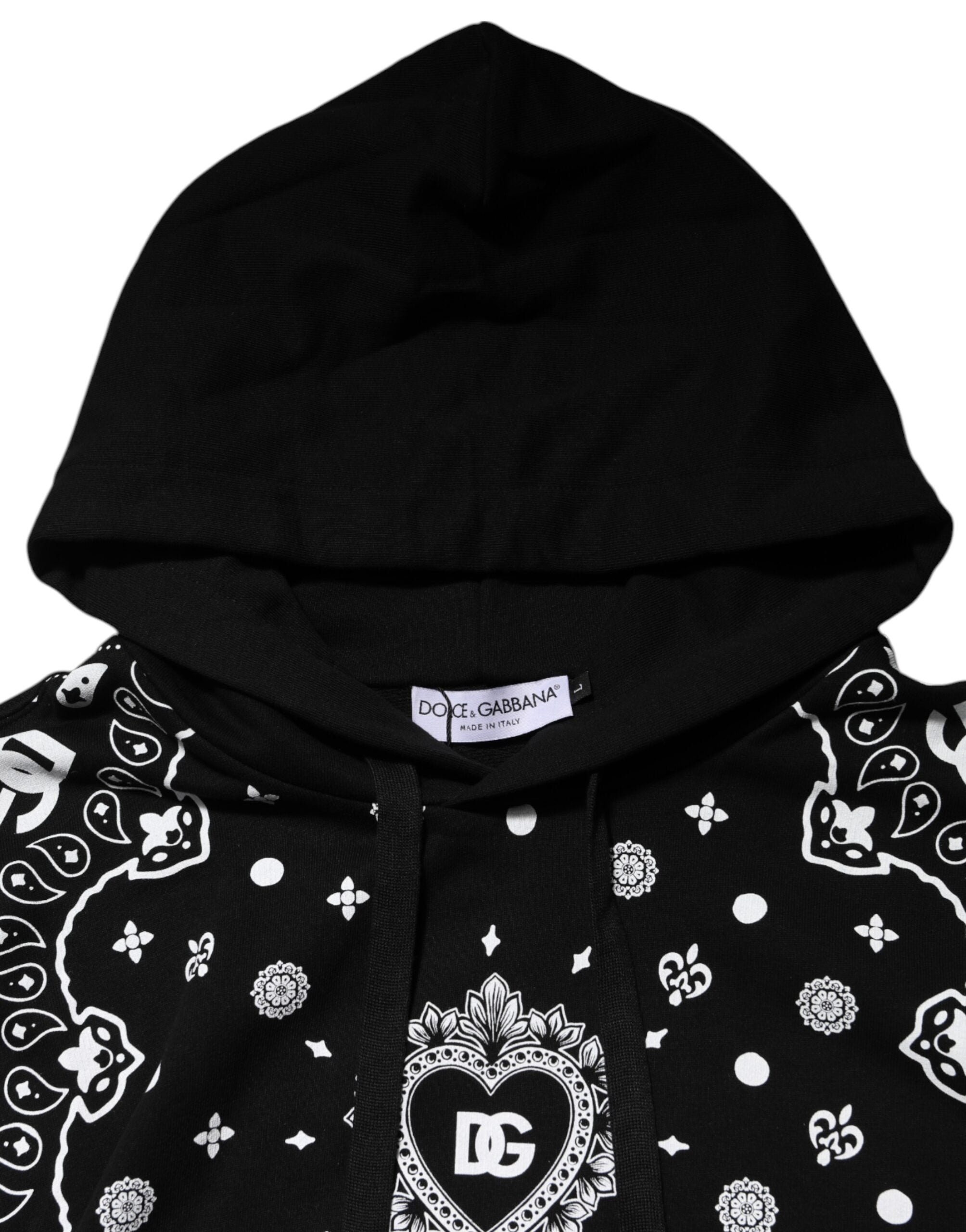 Dolce & Gabbana Schwarzer Bandana Kapuzenpullover für Herren