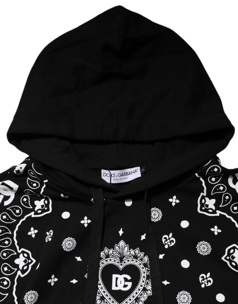 Dolce &amp; Gabbana Schwarzer Bandana Kapuzenpullover für Herren