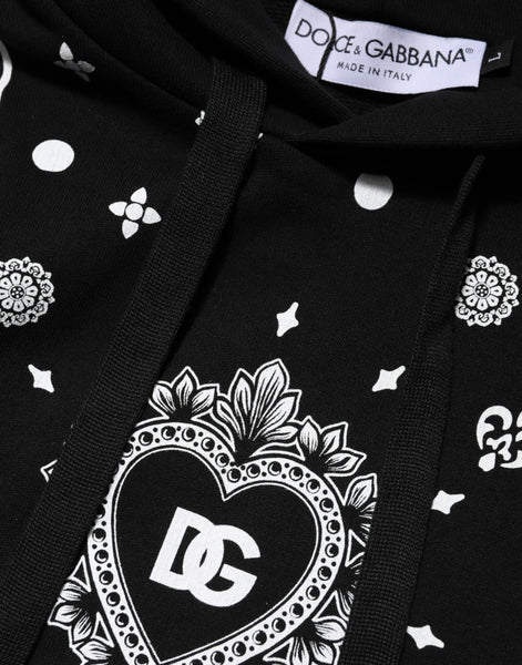 Dolce &amp; Gabbana Schwarzer Bandana Kapuzenpullover für Herren