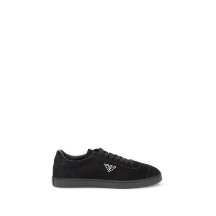 Prada Black Calf Leather Bos Taurus Low Top Sneakers Prada