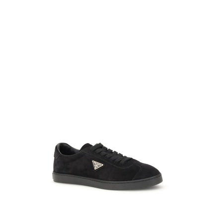 Prada Black Calf Leather Bos Taurus Low Top Sneakers Prada