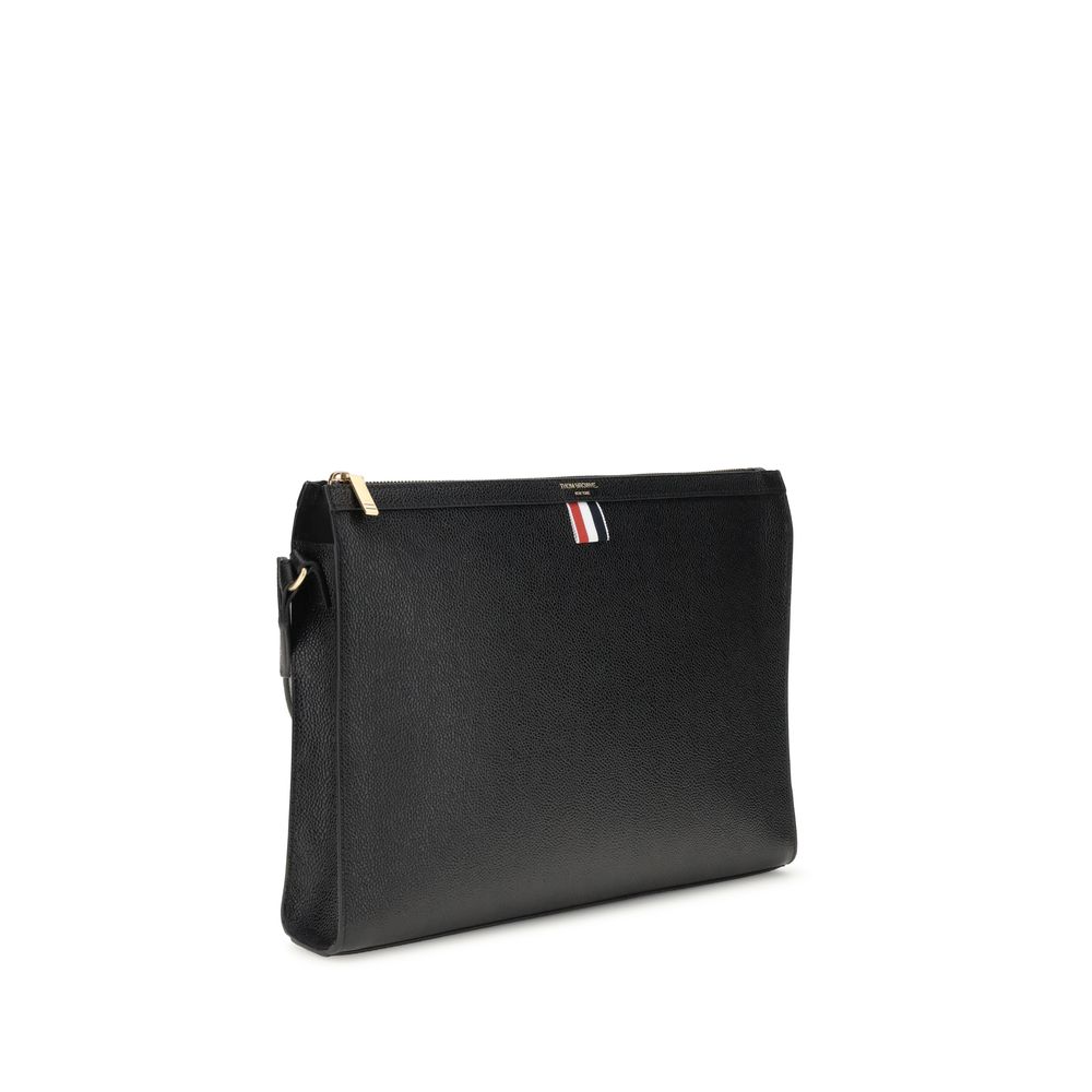 Thom Browne Black Calf Leather Bos Taurus Clutch Bag Thom Browne