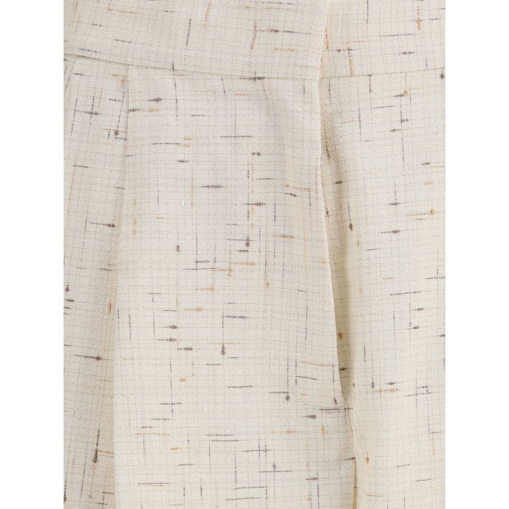 Fabiana Filippi Cream Cotton Casual Pants Fabiana Filippi