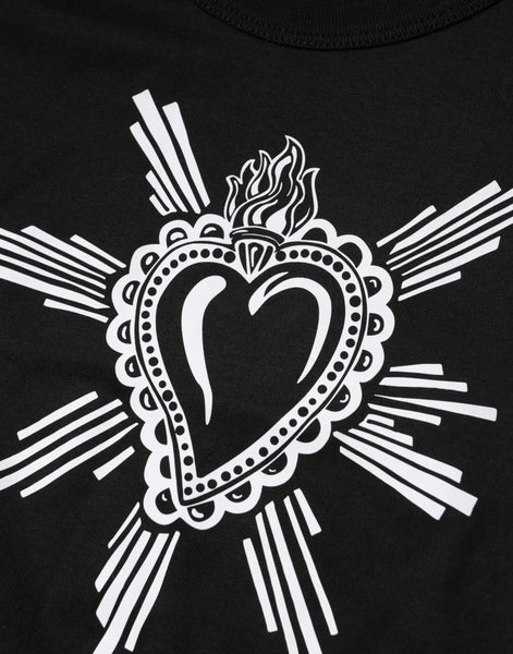 Dolce & Gabbana Black Sacred Heart Cotton Crew Neck T-shirt Dolce & Gabbana