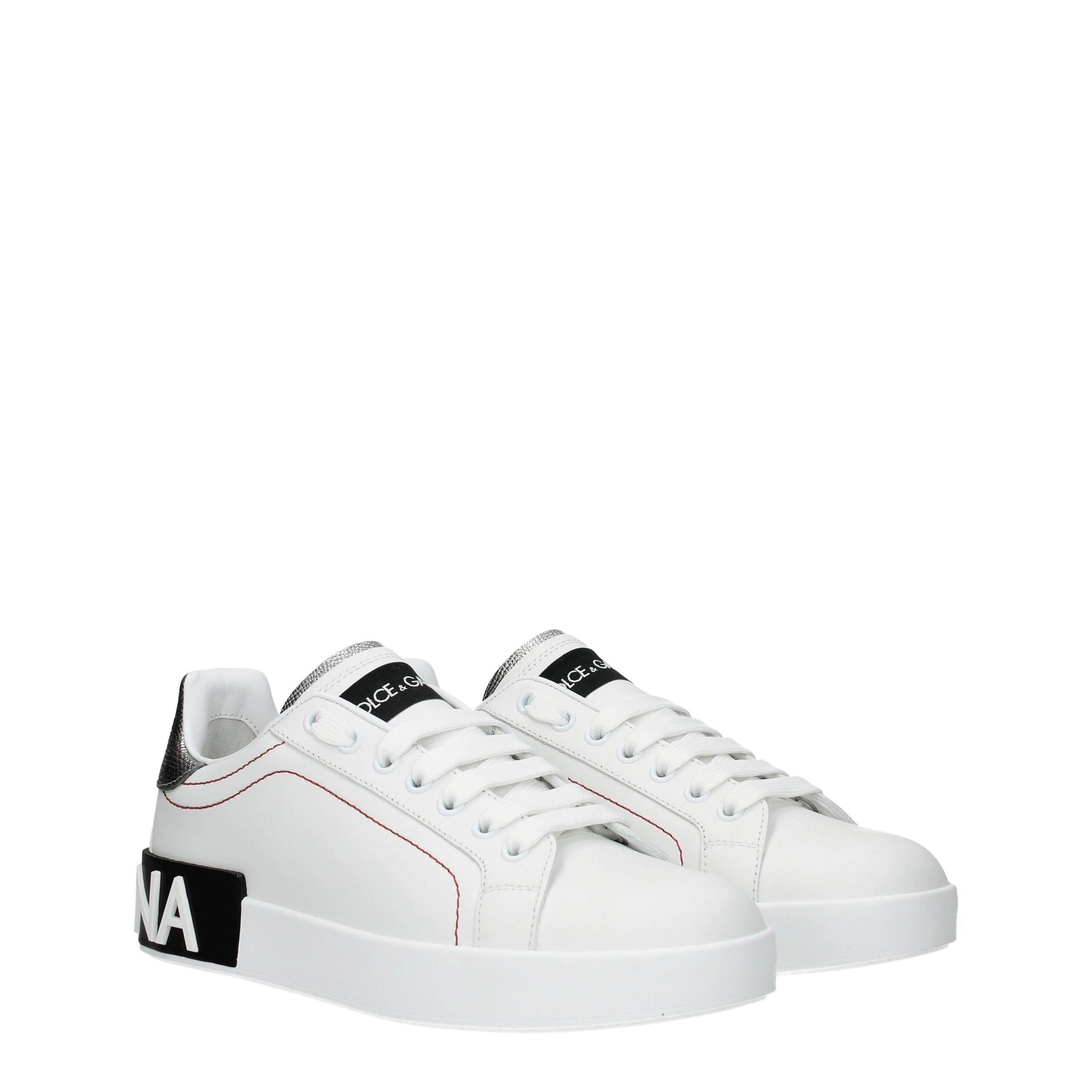 Dolce & Gabbana White Leather Low Top Sneakers Dolce & Gabbana
