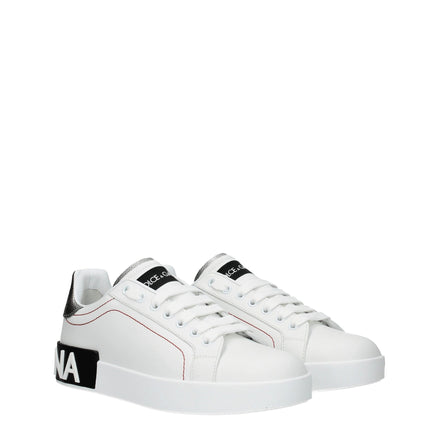 Dolce & Gabbana White Leather Low Top Sneakers Dolce & Gabbana